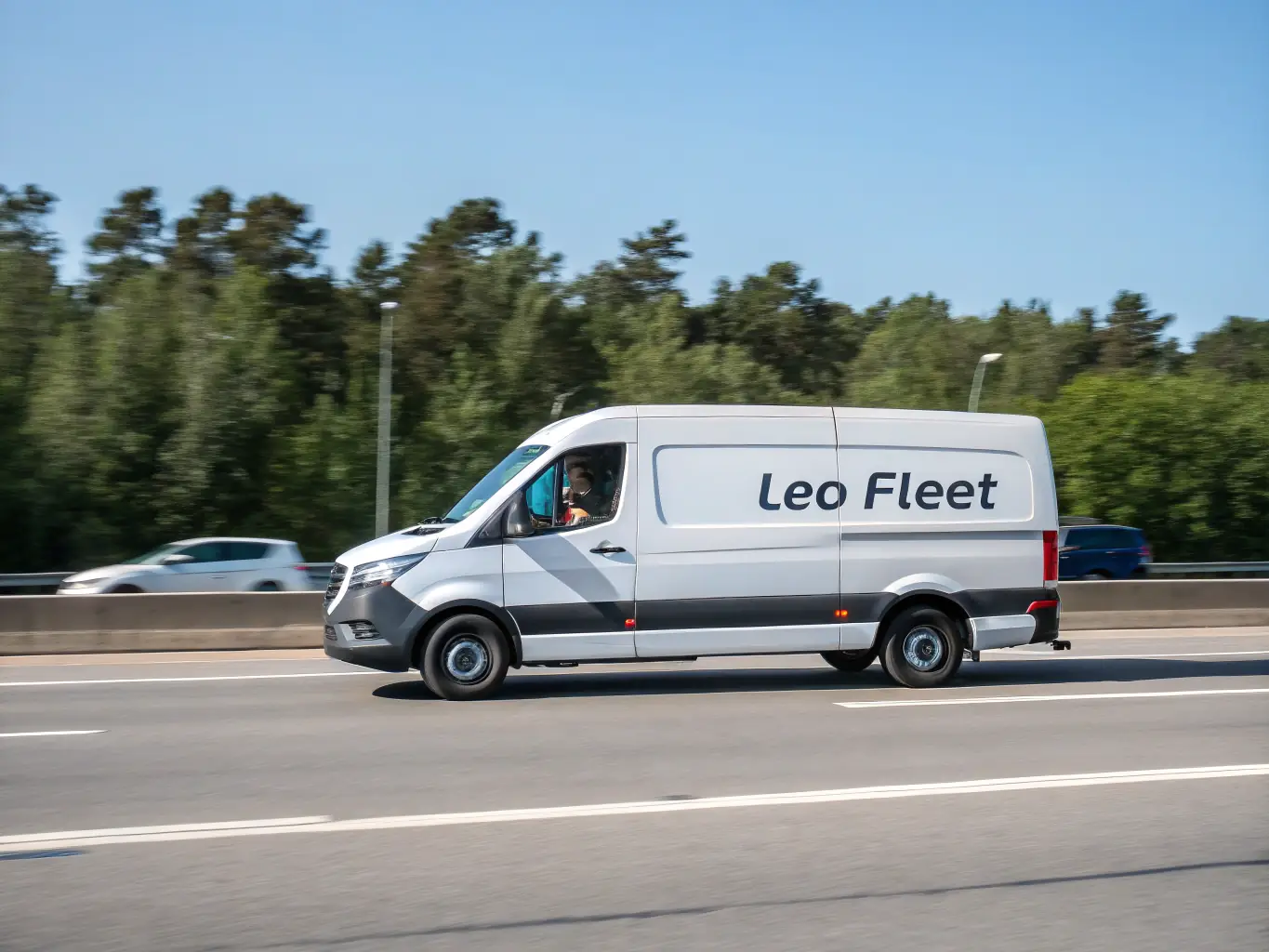 A modern dry van trailer on a highway, showcasing the Allure Trucking logo, emphasizing secure and reliable transportation of general freight.